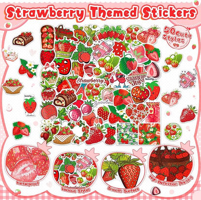 98 Pieces Strawberry Party Favors Include Sweet Berries Slap Bracelets Stickers Keychains for Berry Birthday Party Supplies Sweet One Party Summer Fruit Goodie Bag Fillers