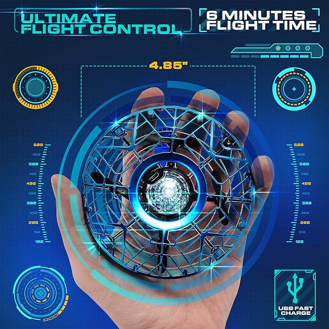 Force1 Scoot Pro Hand Operated Drone for Kids or Adults- Induction Hands Free Motion Sensors Mini Drones with Bright LED Projection, 360 Flips, Easy Indoor Small UFO Flying Orb Ball Drone Toy for Boys Girls