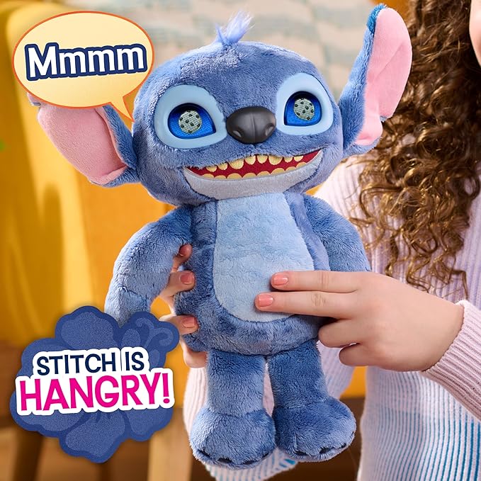 Disney Stitch Just Play Many Moods 14-inch Interactive Plush, 50+ Sounds & Effects, LCD Eyes, Inspired by Disney's New Live-Action Lilo & Stitch Movie, Toy for Fans, Girls, Boys, Kids 3+
