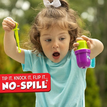 Fubbles Bubbles No-Spill Bubble Tumbler for Babies Toddlers and Kids | Includes 6oz Bubble Solution and Bubble Wand (Tumbler Colors May Vary)(Pack of 3)