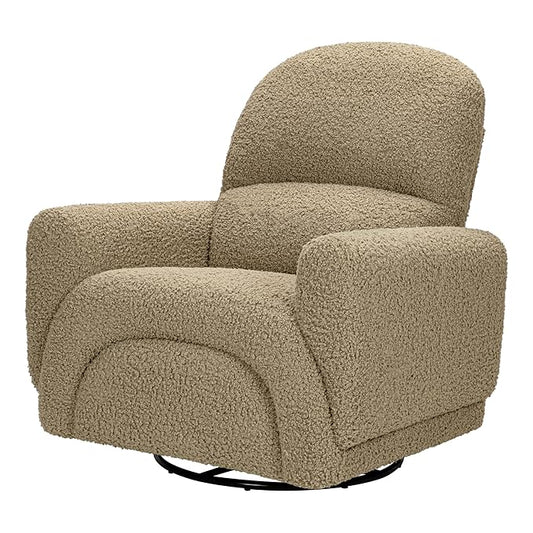 Babyletto Rainbow Recliner and Swivel Glider in Latte Teddy Loop, Greenguard Gold Certified and CertiPUR-US® Certified