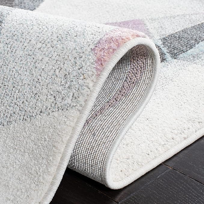 SAFAVIEH Porcello Collection Accent Rug - 2'7" x 5', Ivory & Pink, Modern Abstract Design, Non-Shedding & Easy Care, Ideal for High Traffic Areas in Entryway, Living Room, Bedroom (PRL6940A)