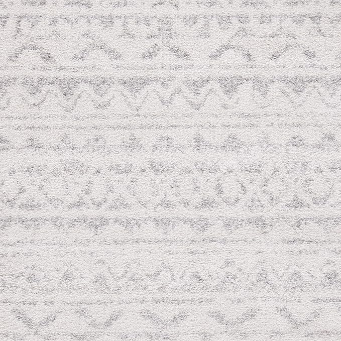 SAFAVIEH Adirondack Collection Area Rug - 8' x 10', Ivory & Silver, Moroccan Boho Distressed Design, Non-Shedding & Easy Care, Ideal for High Traffic Areas in Living Room, Bedroom (ADR119A)