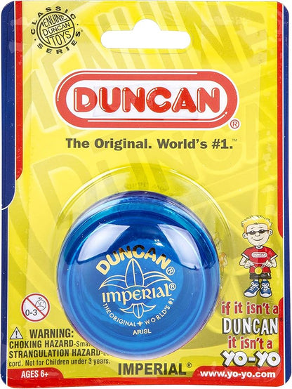 Duncan Toys Imperial Yo-Yo, Beginner Yo-Yo with String, Steel Axle and Plastic Body, Blue