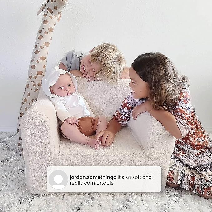 Delta Children Cozee Sherpa Chair, Reading, Arm Rest|Cushion Availability, Grey