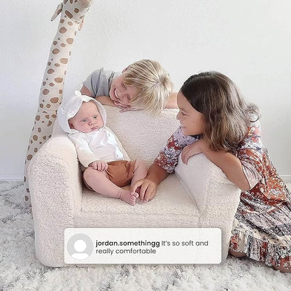 Delta Children Cozee Sherpa Chair, Reading, Arm Rest|Cushion Availability, Grey