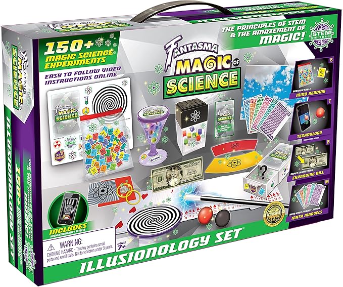 Fantasma Magic of Science Illusionology STEM Based Magic Set - Over 150 Science Experiments and Tricks, Blue