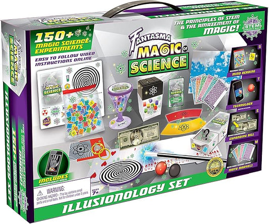 Fantasma Magic of Science Illusionology STEM Based Magic Set - Over 150 Science Experiments and Tricks, Blue