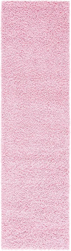 SAFAVIEH Athens Shag Collection Runner Rug - 2'3" x 8', Pink, Non-Shedding & Easy Care, 1.5-inch Thick Ideal for High Traffic Areas in Living Room, Bedroom (SGAS119P)