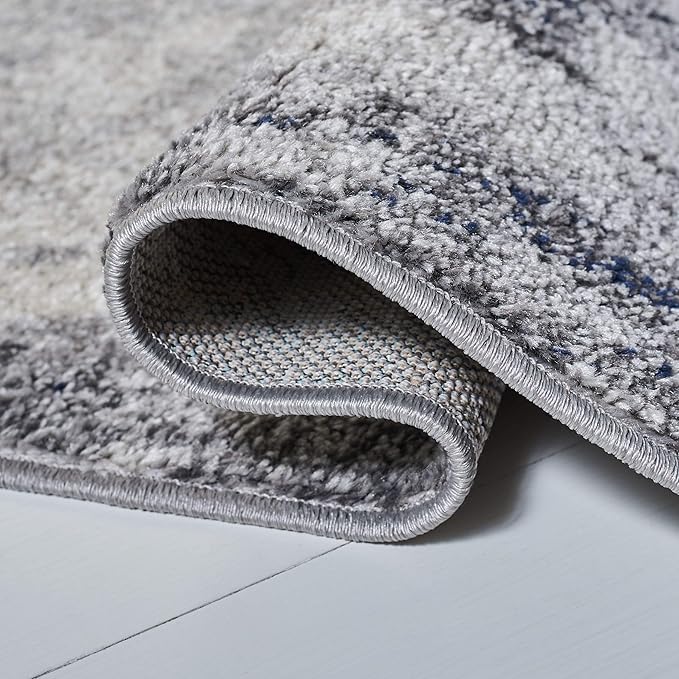 SAFAVIEH Adirondack Collection X-Large Area Rug - 11' x 15', Navy & Grey, Modern Abstract Design, Non-Shedding & Easy Care, Ideal for High Traffic Areas in Living Room, Bedroom (ADR134N)