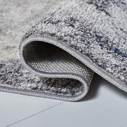 SAFAVIEH Adirondack Collection Accent Rug - 4' x 6', Navy & Grey, Modern Abstract Design, Non-Shedding & Easy Care, Ideal for High Traffic Areas in Entryway, Living Room, Bedroom (ADR134N)