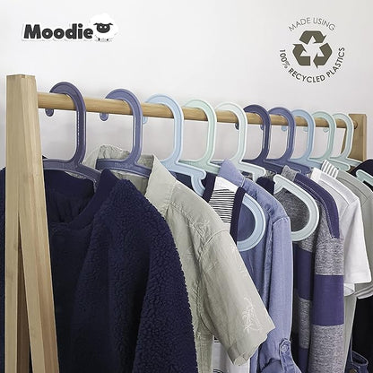 Recycled Plastic Kids Hangers | 13.5" Heavy Duty Kids Clothes Hangers | Bulk Pack Childrens Hangers, Large Child Hangers | Toddler Hangers (2-12yrs | 25 Pack, Blues)