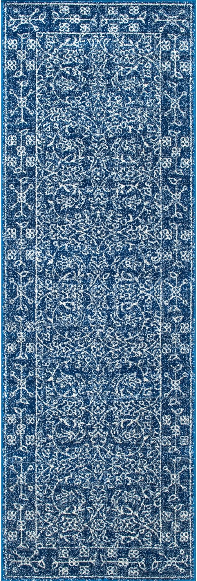nuLOOM Vintage Waddell Runner Rug , 2' 6" x 6', Dark Blue, Rectangular, 0.35" Thick