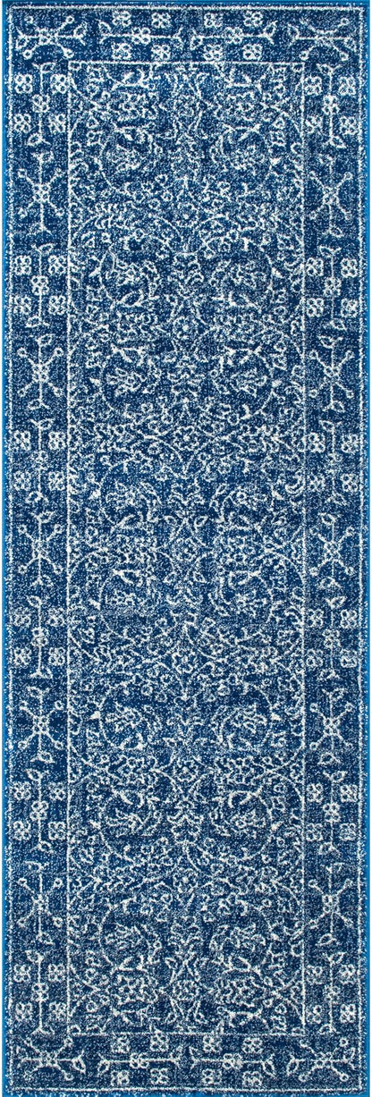 nuLOOM Vintage Waddell Runner Rug , 2' 6" x 6', Dark Blue, Rectangular, 0.35" Thick