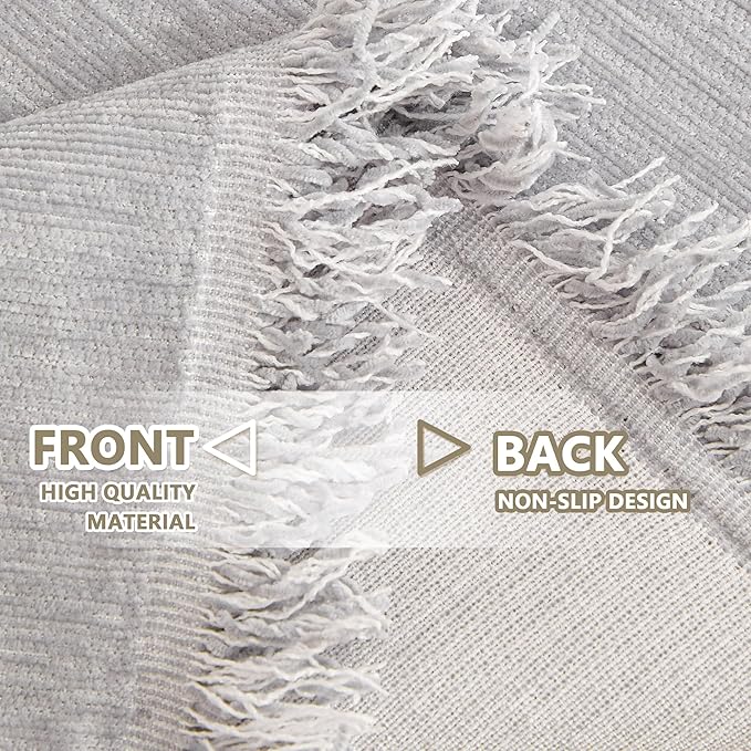 MYSKY HOME Sofa Cover for Dogs Washable for Loveseat Boho Couch Cover Cover for Sofa Couch Cover Blanket Couch Cover Thick Durable Tassel Water Resistant Furniture Protector, 71"x 118", Light Gery