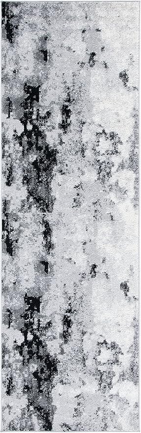 SAFAVIEH Adirondack Collection Runner Rug - 2'6" x 16' Runner, Grey & Black, Modern Abstract Design, Ideal for High Traffic Areas in Living Room, Bedroom, Dining (ADR134Z-216)