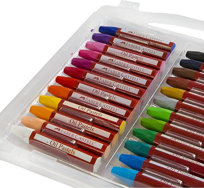 Faber-Castell Blendable Oil Pastels In Durable Storage Case- 24 Vibrant Colors - Non-Toxic Pastels for Kids