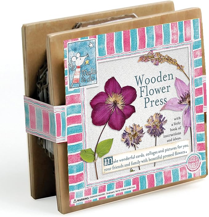 House of Marbles Retro Family Fun Wooden Flower Press Kit for Children Who Love DIY Nature Gifts, for Dried Pressed Flowers, to Preserve Your Favourite Colorful Flora