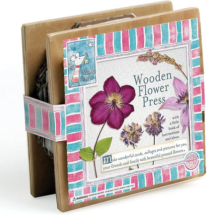 House of Marbles Retro Family Fun Wooden Flower Press Kit for Children Who Love DIY Nature Gifts, for Dried Pressed Flowers, to Preserve Your Favourite Colorful Flora