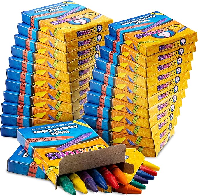 Bedwina Bulk Crayons - Case of 120, 6-Packs Total 720 Crayons Bulk School Supplies for Kids, Toddlers, Teachers, Restaurants & Classrooms, Nontoxic Travel, Party Favors, Goody Bags, Stocking Stuffers