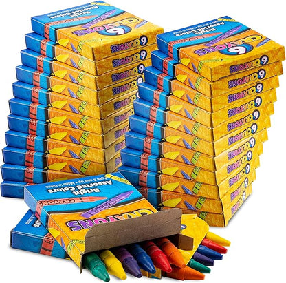 Bedwina Bulk Crayons - Case of 120, 6-Packs Total 720 Crayons Bulk School Supplies for Kids, Toddlers, Teachers, Restaurants & Classrooms, Nontoxic Travel, Party Favors, Goody Bags, Stocking Stuffers
