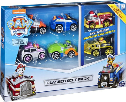 Paw Patrol, True Metal Classic Gift Pack of 6 Collectible Die-Cast Vehicles, 1:55 Scale