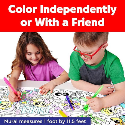 Faber-Castell Color in Wall Mural - Peel and Stick Coloring Poster Kit for Kids, Coloring Art Projects for Kids Ages 6-8+