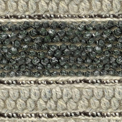 SIMPLIHOME Grady Square Pouf, Footstool, Upholstered in Green, Natural Handloom Woven Wool and Cotton, for the Living Room, Bedroom and Kids Room, Boho, Contemporary, Modern