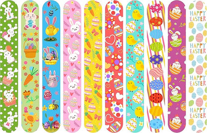50 Pcs Easter Slap Bracelets for Kids Easter Slap Bracelets Bulk Snap Bracelet Party Favors Supplies for kids&teens Gifts Easter Basket Stuffers Classroom Prizes Exchanging Gifts