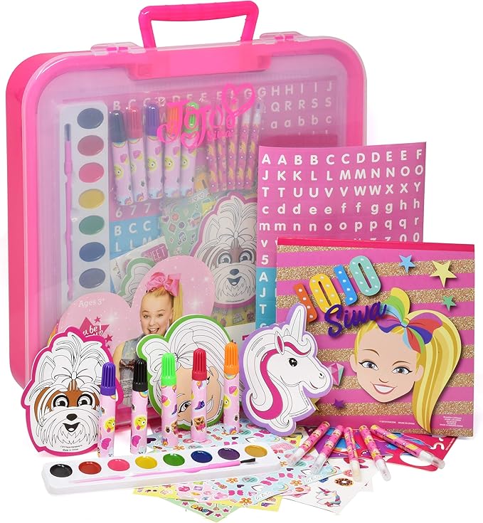 JoJo Siwa Coloring and Activity Art Tub, Includes Markers, Stickers, Mess Free Crafts Color Kit in Art Tub, for Toddlers, Boys and Kids