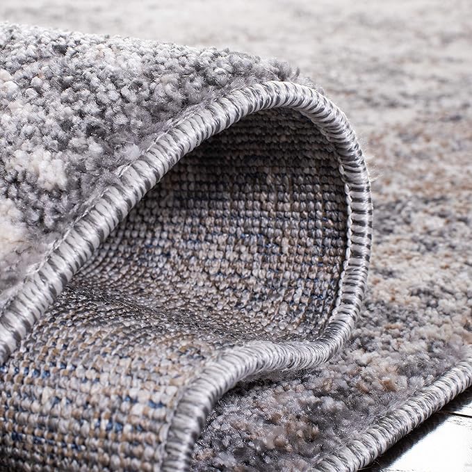 SAFAVIEH Aston Collection Runner Rug - 2' x 12', Grey & Ivory, Modern Abstract Design, Non-Shedding & Easy Care, Ideal for High Traffic Areas in Living Room, Bedroom (ASN707F)