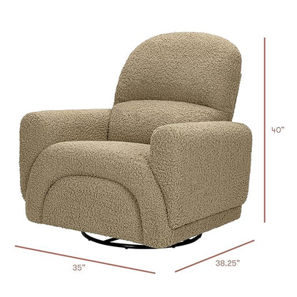 Babyletto Rainbow Recliner and Swivel Glider in Latte Teddy Loop, Greenguard Gold Certified and CertiPUR-US® Certified