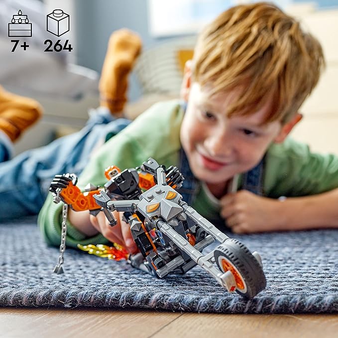 LEGO Marvel Ghost Rider Mech & Bike Building Toy for Boys & Girls Ages 7+ - Marvel Superhero Toy W/Movable Action Figure - Gift for Kids & Fans - 76245