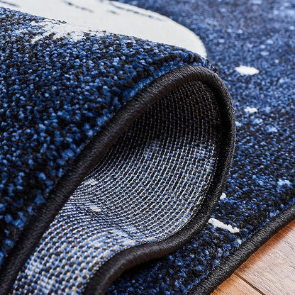 SAFAVIEH Carousel Kids Collection Runner Rug - 2' x 8', Dark Blue & Light Blue, Non-Shedding & Easy Care, Ideal for High Traffic Areas for Boys & Girls in Playroom, Nursery, Bedroom (CRK122M)