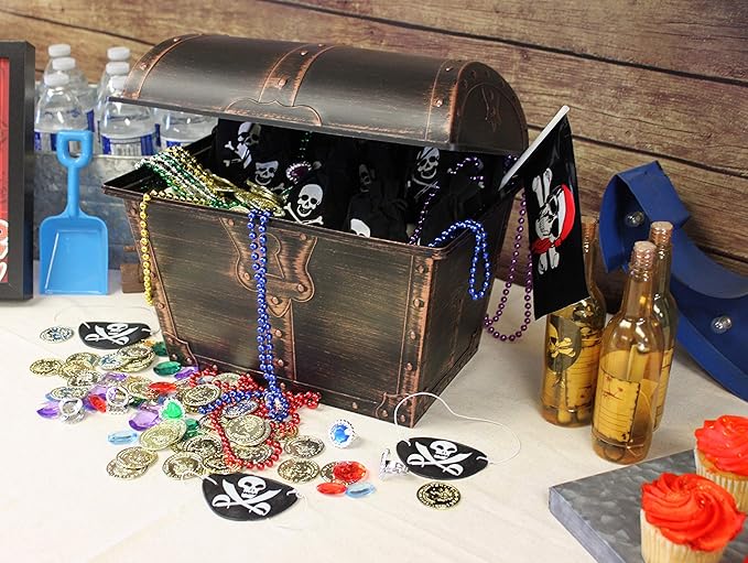 Teacher Created Resources Large Plastic Treasure Chest Classroom Rewards Pirate Party Goody Box (TCR8759) (Pack of 6)