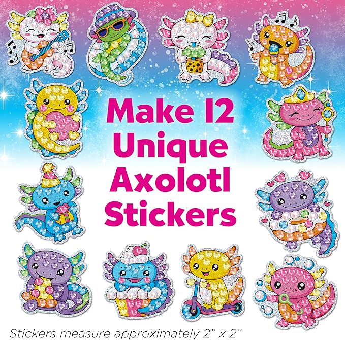 Creativity for Kids Big Gem Diamond Painting Kit: Axolotl Stickers & Suncatcher Kit - Diamond Painting Kits for Kids, Boys and Girls Art & Craft Kit Age 6-8+, Axolotl Toys and Christmas Gifts for Kids