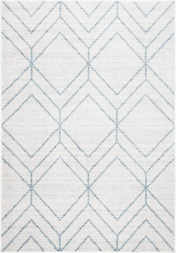 SAFAVIEH Adirondack Collection Accent Rug - 4' x 6', Grey & Blue, Modern Geometric Design, Non-Shedding & Easy Care, Ideal for High Traffic Areas in Entryway, Living Room, Bedroom (ADR241K)