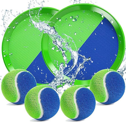 EPPO Toss Ball and Catch Set Toss Paddle Catch Ball Game Beach Toys Back Yard Pool Outdoor Throw Sticky Mitts Toys Set Age 3+ Years Boys Girls Adults