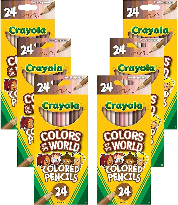 Crayola Colors of the World Bulk Colored Pencil Set - 6 Packs (24ct), Skin Tone Kids Colored Pencils for Kids, School Supplies