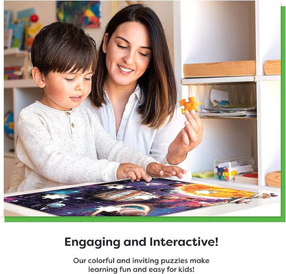 Momo & Nashi Solar System Space Kids Puzzles - 80 pcs - Large Jigsaw Floor Puzzles for Kids Ages 4-8, 3-5, 6-8, 8-10 Boys Girls - Science Educational Toys for Kids 5-7 Planets and Solar System Toys