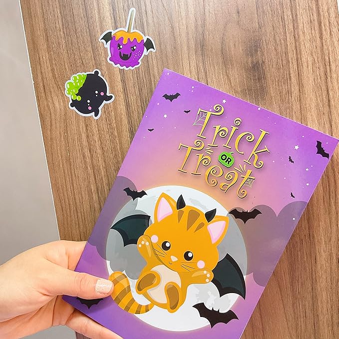 Halloween Coloring Books with Stickers 48 Pack Halloween Treat Prizes Non Candy Gifts for Kids Boys or Girls Halloween Activity Book Party Favor Supplies Trick or Treat Goody Bag Bulk Fillers