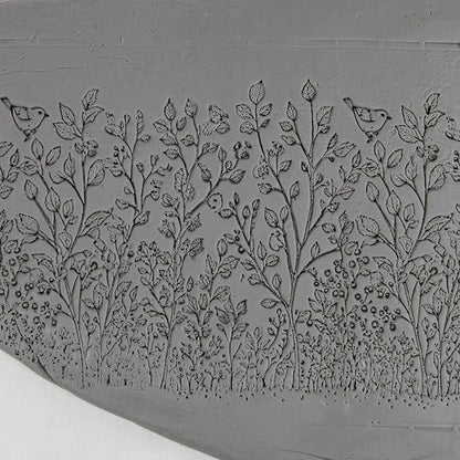 Hedgerow Habitat Clay Texture Roller (4") - Seamless Meadow Set #01 - Embossing Pattern Roller for Polymer & Ceramic Clay, Pottery & Crafts