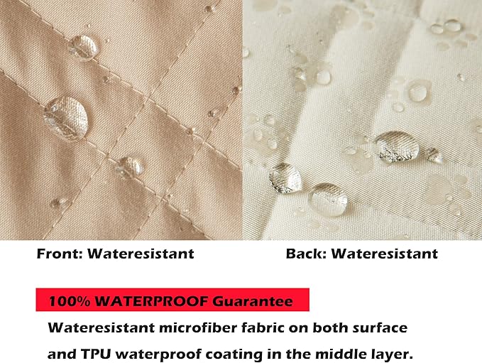 Ameritex Couch Sofa Slipcover 100% Waterproof Nonslip Quilted Furniture Protector Slipcover for Dogs, Children, Pets Sofa Slipcover Machine Washable (Beige, 78")