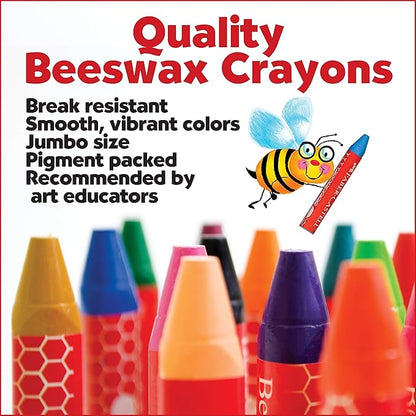 Faber Castell World Colors Beeswax Crayons - 15 Count, 9 Traditional and 6 Skin Color Crayons - Multicultural Crayons for Kids