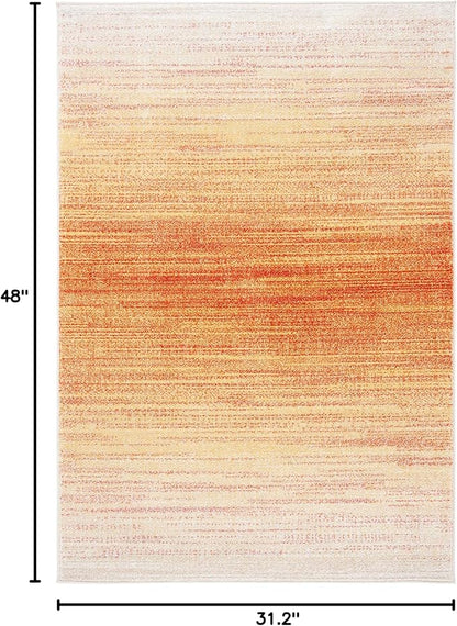 SAFAVIEH Adirondack Collection Accent Rug - 2'6" x 4', Orange & Red, Modern Ombre Design, Non-Shedding & Easy Care, Ideal for High Traffic Areas in Entryway, Living Room, Bedroom (ADR142P)