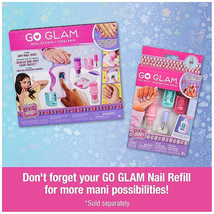 Cool Maker, GO GLAM Studio Nail Kit, Style 200 Nails with 4 Designs, 2 Polish Applicators & Mask, Arts and Crafts Kids Toys for Girls Ages 7 and up