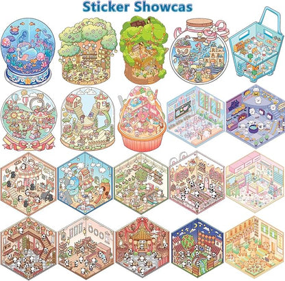 Sticker Book Activity, 20 Sets (1500+) DIY 3D Scene Stickers, Reusable Sticker Book, Mix and Match Creative Sets, Waterproof for All Surfaces, Ultimate Craft Supplies & Party Favors