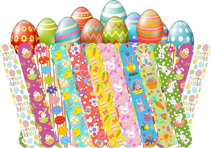 50 Pcs Easter Slap Bracelets for Kids Easter Slap Bracelets Bulk Snap Bracelet Party Favors Supplies for kids&teens Gifts Easter Basket Stuffers Classroom Prizes Exchanging Gifts