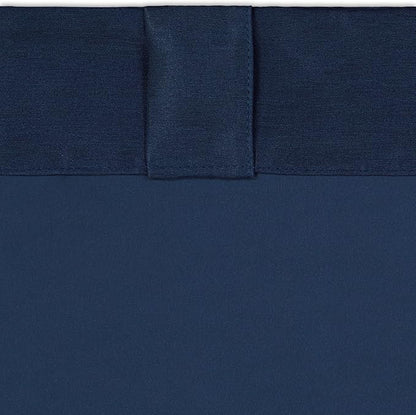 Eclipse Fresno Modern Blackout Thermal Rod Pocket Window Curtain for Bedroom (1 Panel), 52 in x 95 in, Dark Blue