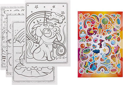 Crayola Uni-Creatures & Cosmic Cats Coloring Book Set - 2 Pack (96pgs), Animal Sticker Sheet, Metallic Crayons & Glitter Crayons
